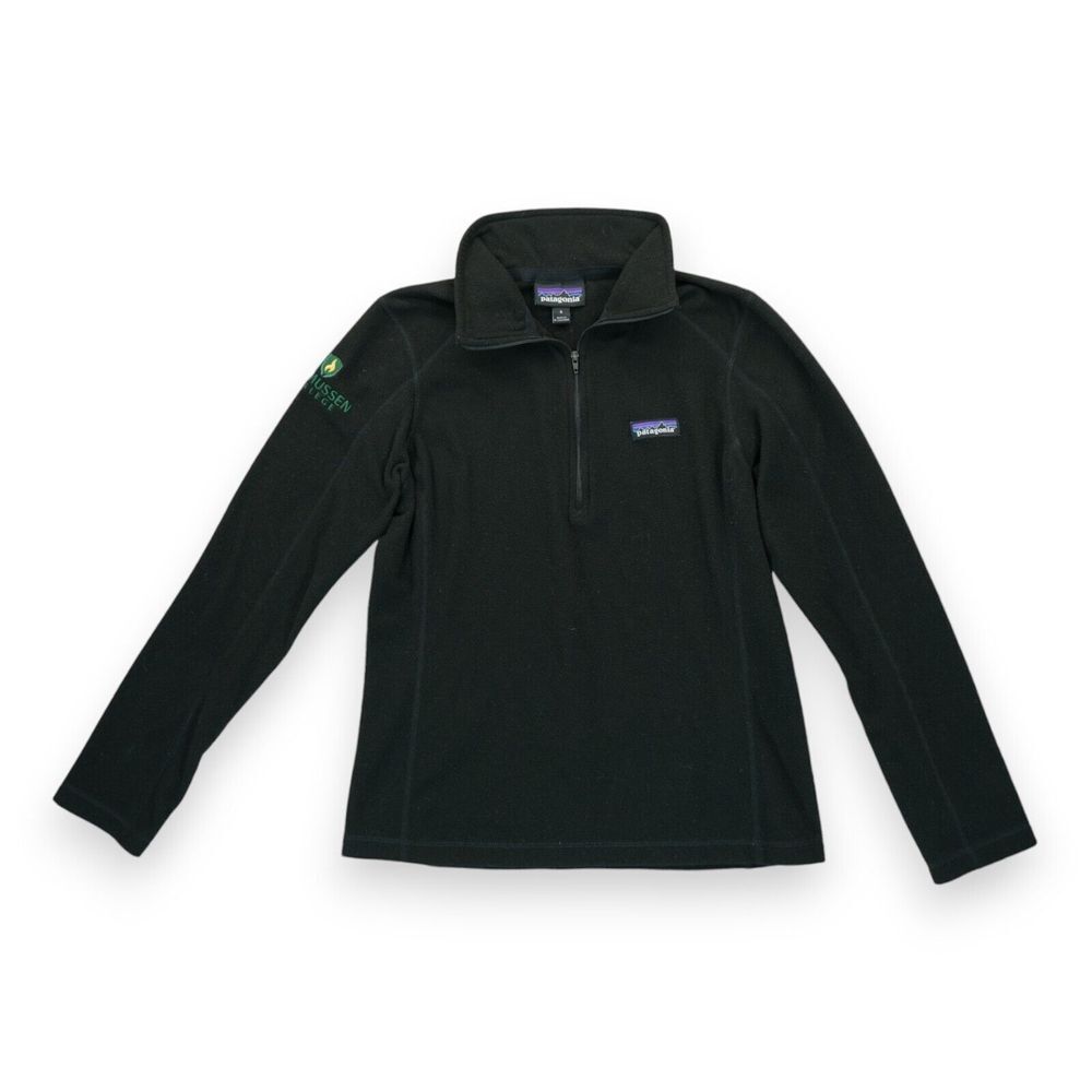 Patagonia Womens Outdoor Quarter Zip Pullover Fleece Jacket Size Small Black